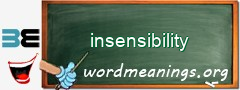 WordMeaning blackboard for insensibility